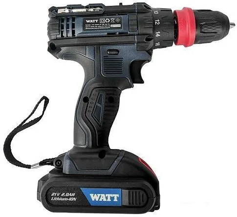 Дрель-шуруповерт WATT WAS-21Li-3 1.021.030.23 (с 2-мя АКБ, кейс)