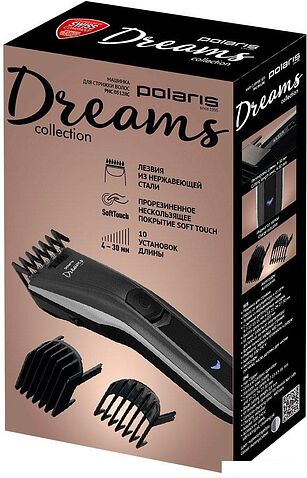 Машинка для стрижки волос Polaris PHC 0512RC Dreams Collection (серебристый/черный)
