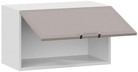 Шкаф навесной Трия Белладжио 1В6Г (белый/софт капучино)