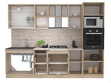 Готовая кухня Интерлиния Мила 2.8 ВТ (серебристый/бетон/бискайская сосна) Готовая кухня Интерлиния Мила 2.8 ВТ (серебристый/бетон/бискайская сосна)
