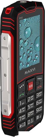 Кнопочный телефон Maxvi R10 (черный/красный)