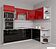 Готовая кухня Интерлиния Мила Gloss 1.68x2.4 правая (красный-черный)