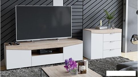 Тумба под телевизор Трия ТВ 1 (белый ясень/дуб сонома)