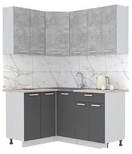 Готовая кухня Интерлиния Мила Лайт 1.2x1.6 (бетон-антрацит-травертин)