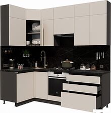 Готовая кухня ВерсоМебель Эко Премиум 1.2x2.4 левая (кашемир/ст. тунис)