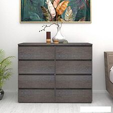 Комод Кортекс-мебель Бари 120 8ш (береза/береза/береза)