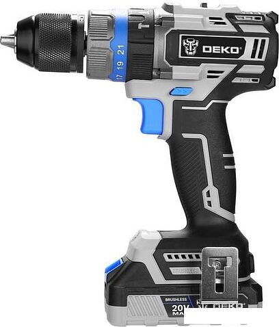 Ударная дрель-шуруповерт Deko DKCID20 063-4421 (с 2-мя АКБ, кейс)