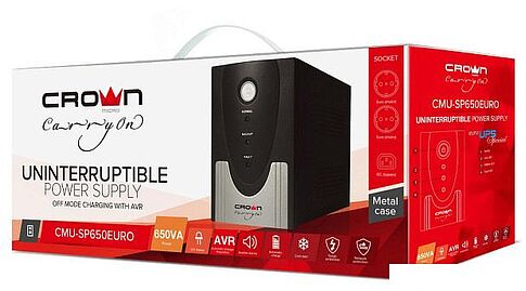 Источник бесперебойного питания CrownMicro CMU-SP650 EURO