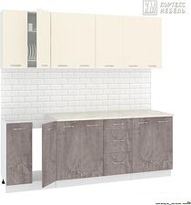 Кухня Кортекс-мебель Корнелия Лира 2.2м (крем/оникс/мадрид) Кухня Кортекс-мебель Корнелия Лира 2.2м (крем/оникс/мадрид)