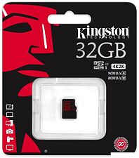 Карта памяти Kingston microSDHC (Class 10) 32GB (SDCA3/32GBSP) Карта памяти Kingston microSDHC (Class 10) 32GB (SDCA3/32GBSP)