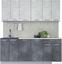 Готовая кухня Интерлиния Мила Лайт 2.0-60 (бетон лайт/бетон портленд/опал светлый)