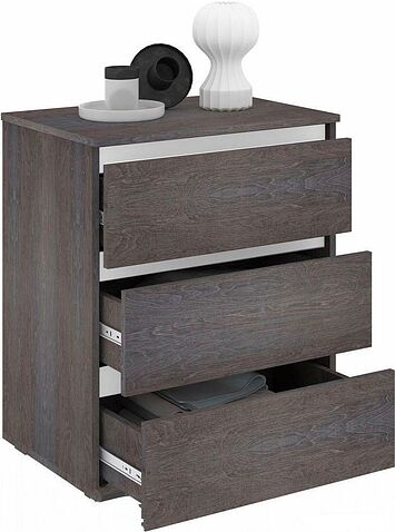 Комод Кортекс-мебель Бари 60 3ш (береза/береза/белый)