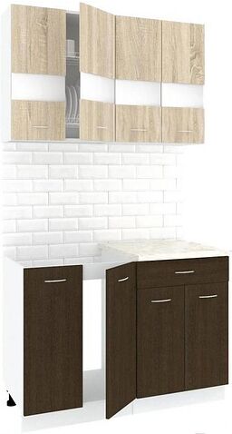 Кухня Кортекс-мебель Корнелия Экстра 1.2м (дуб сонома/венге/марсель)