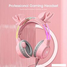 Наушники Onikuma X15 Pro Deer Ears (розовый)