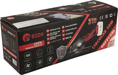 Монтажная (отрезная) пила Edon OAF21-CSL (с 1-им АКБ 2Ah)