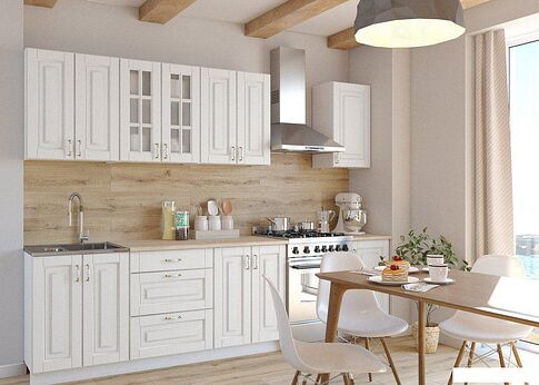 Готовая кухня Интермебель Бостон-7 2.2 без столешницы (акация белая)