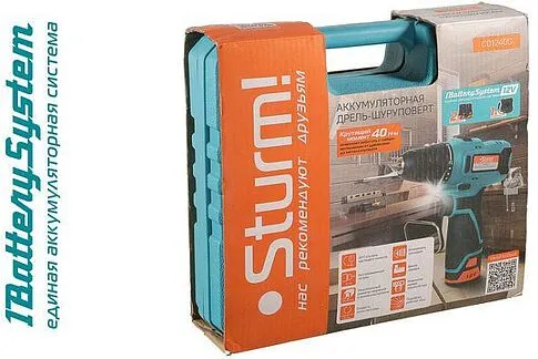 Дрель-шуруповерт Sturm CD1240C (с 2-мя АКБ, кейс)