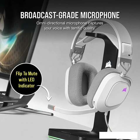 Наушники Corsair HS80 RGB USB (белый)