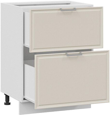 Шкаф напольный Трия Белладжио 1Н6Я2 (белый/софт панакота)