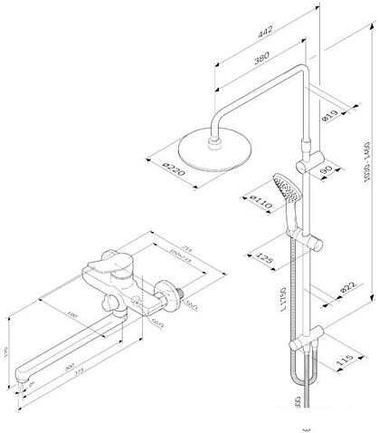 Душевая система AM.PM X-Joy F40885A94