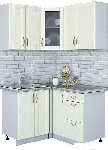 Угловая кухня Интерлиния Мила Крафт 1.2x1.3 (дуб снежный)