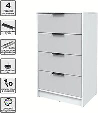 Комод Интерлиния Концепт КТ-К60 (серый/белый платинум)