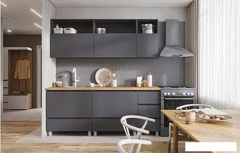 Готовая кухня Стендмебель Хелен 2.0 (серый графит)