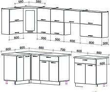 Угловая кухня Интерлиния Мила Gloss 60-12x30 (красный/черный глянец)