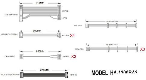 Блок питания 1stPlayer NGDP 1300W HA-1300BA3-WH