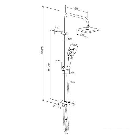 Душевая система  Damixa Origin Evo DX978200200