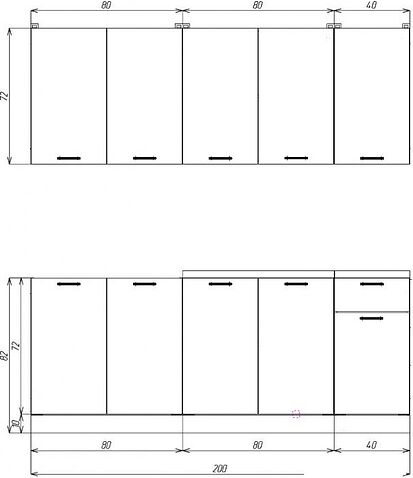 Готовая кухня ЭлиГард Lion 2.0 (белый структурный/дуб нокс/малага)