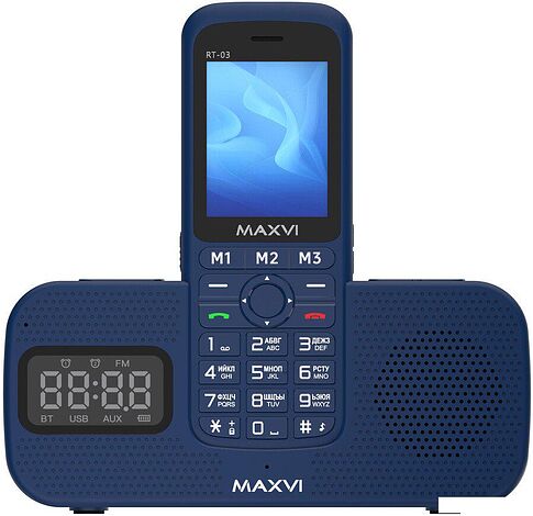 Кнопочный телефон Maxvi RT-03 (синий)