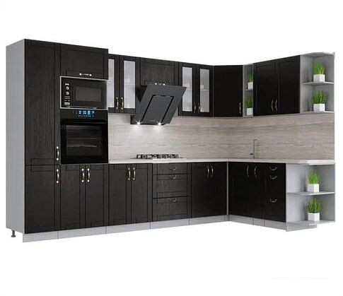 Готовая кухня Интерлиния Мила Крафт 1.88x3.4 правая (дуб английский)