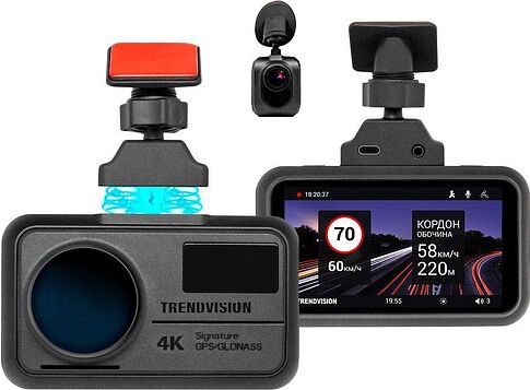 Видеорегистратор-GPS информатор (2в1) TrendVision TDR-725 Real 4K 2CH