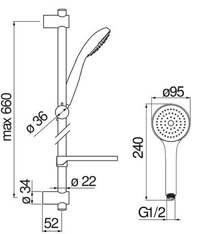 Душевой гарнитур  Nobili AD140/60CR
