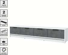 Тумба Интерлиния ТВ Концепт КТ-ТВ4-35 (бетон портленд/белый платинум)