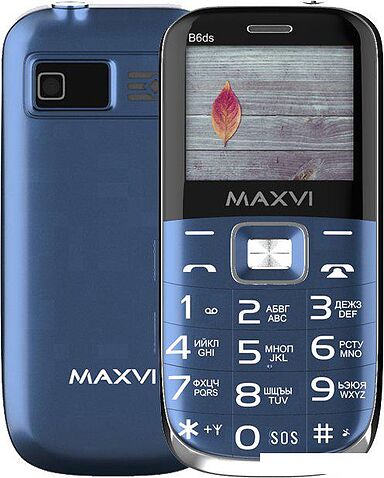 Кнопочный телефон Maxvi B6ds (синий)