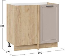 Шкаф напольный Трия Лорас 1Н9У (дуб крафт золотой/холст латте)