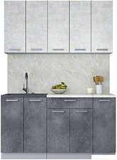 Готовая кухня Интерлиния Мила Лайт 1.5 (бетон лайт/бетон портленд)