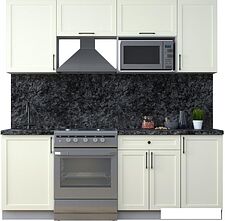 Готовая кухня Интерлиния Тренд 2.1В (белый/белый/кастилло темный)