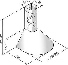 Кухонная вытяжка Elikor Эпсилон 50П-430-П3Л (белый/золото)