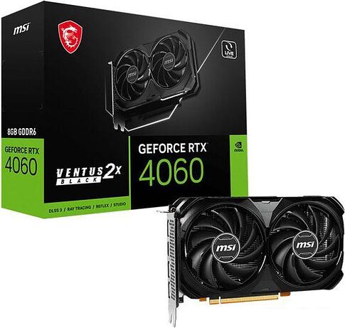 Видеокарта MSI GeForce RTX 4060 Ventus 2X Black 8G