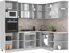 Готовая кухня Интерлиния Мила Лайт 1.68x2.4 правая (бетон/бетон/кастилло темный) Готовая кухня Интерлиния Мила Лайт 1.68x2.4 правая (бетон/бетон/кастилло темный)