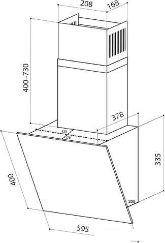 Кухонная вытяжка LEX Touch 600 (слоновая кость light)