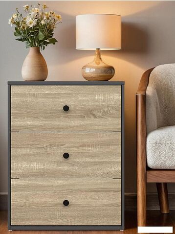 Тумба Mio Tesoro Мини 3 ящика 2.07.03.060.12 (черный/сонома)