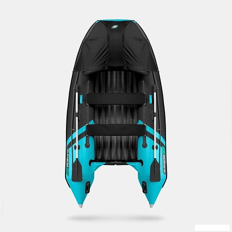 Моторно-гребная лодка Gladiator E330PRO (черный/бирюзовый)
