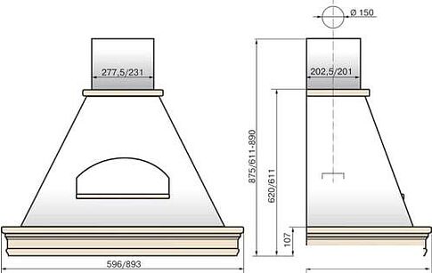Кухонная вытяжка Elikor Бельведер Валенсия 90П-650-П3Д (топленое молоко/дуб неок.)