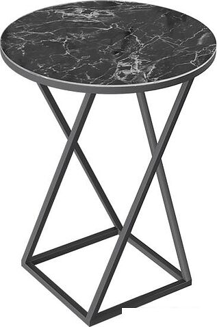 Журнальный столик Трия ДП 1-03-05 (стекло мрамор черный/черный)