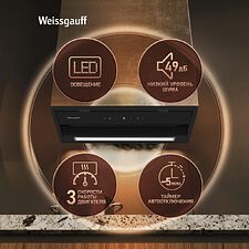 Кухонная вытяжка Weissgauff BOX 900 Remove Touch Black Glass