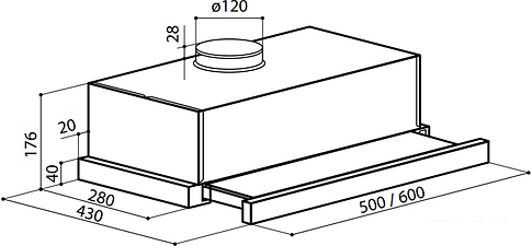 Кухонная вытяжка LEX Hubble 2М 600 (нержавеющая сталь)